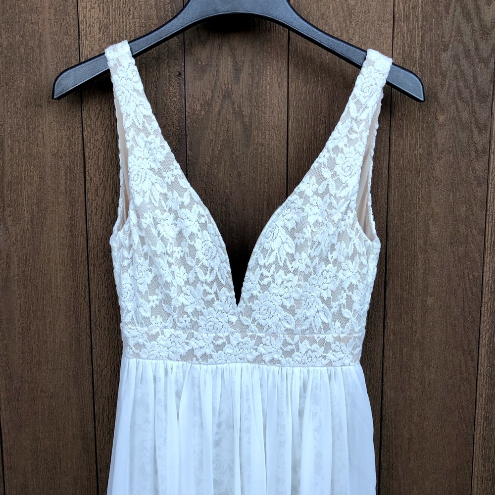 Ark & co long dress gown cream small wedding bridesmaid